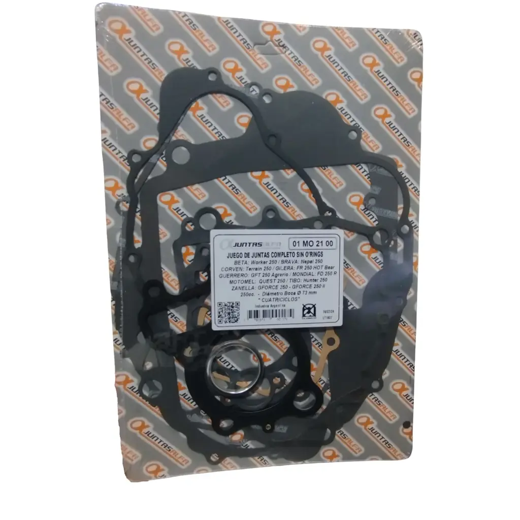 Junta Motor completo Motomel Quest 250/ Gilera Hot Bear/ Zanella Gforce  250/ Beta Worker 250/ Mondial FD 250 R/ Tibo Hunter 250 (CUATRICICLO)