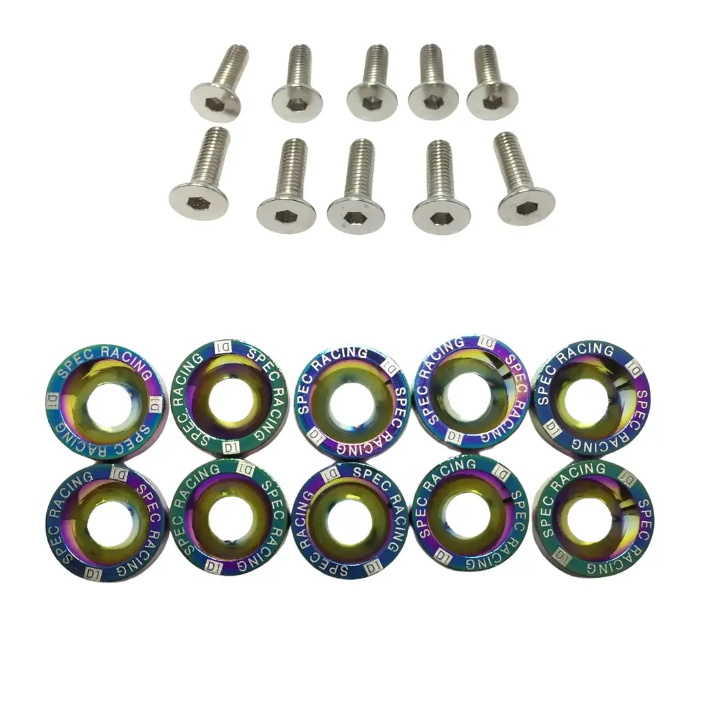 [BQ-004010] Arandelas Anodizadas Tornillos M6 Moto Auto Cuatri Atv Color Tornasolado
