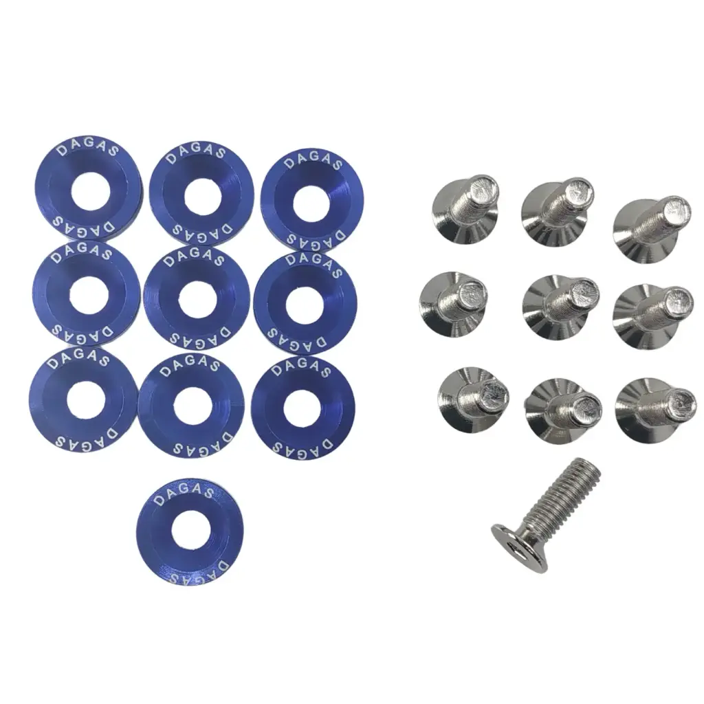 [BQ-004006] Arandelas Anodizadas Tornillos M6 Moto Auto Cuatri Atv Color Azul (x10)