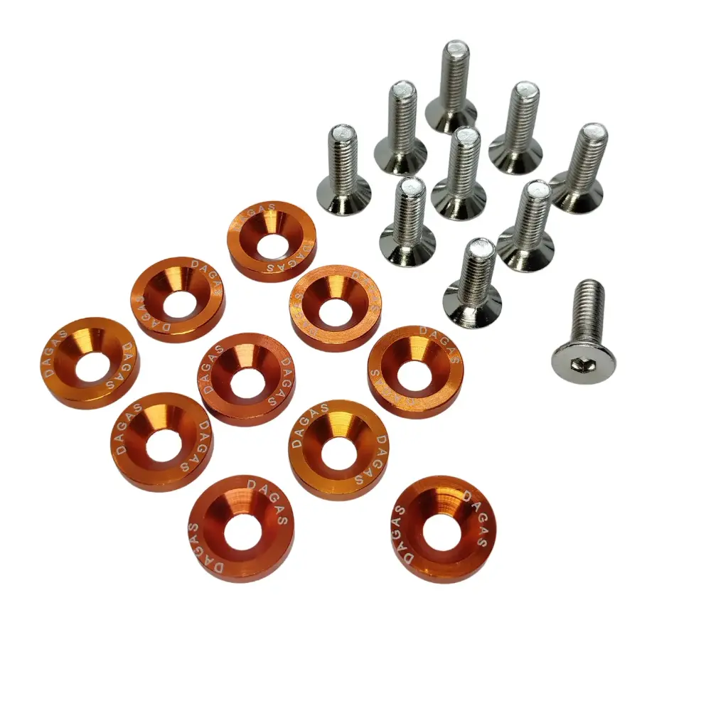 [BQ-004007] Arandelas Anodizadas Tornillos M6 Moto Auto Cuatri Atv Color Naranja (x10)