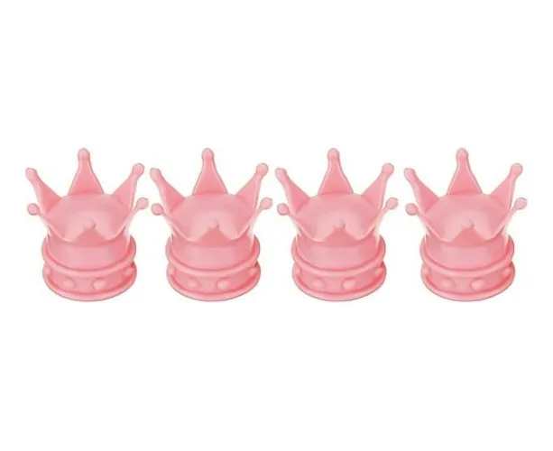 Tapa De Valvula Corona (4 Pcs) Rosa