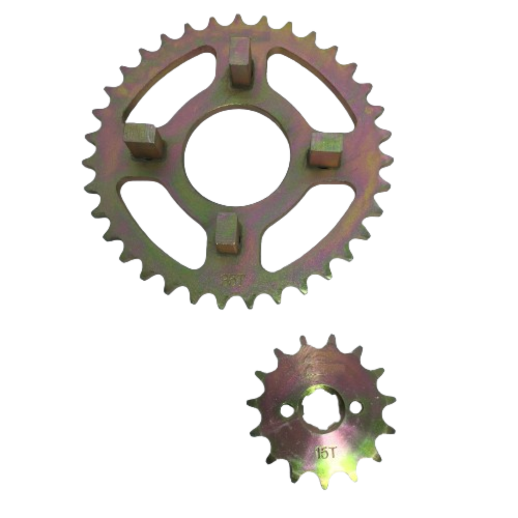 Corona y Piñon Honda Dax 70 (35/15) Dorado Cnc
