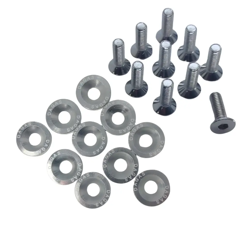 [BQ-004004] Arandelas Anodizadas Tornillos M6 Moto Auto Cuatri Atv Color Plateado (x10)