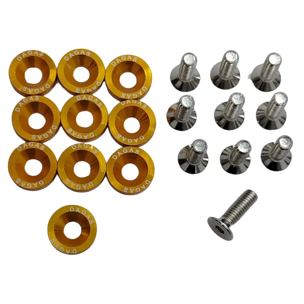 [BQ-004005] Arandelas Anodizadas Tornillos M6 Moto Auto Cuatri Atv Color Dorado (x10)