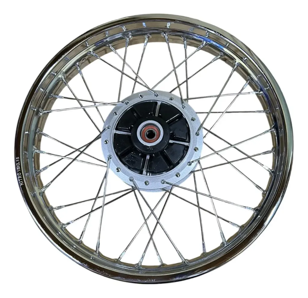Llanta Trasera Completa Armada con Rayos Motomel Skua 150/200/ Cg S2/ Zanella Rx 150 Z7 (2.15X18)