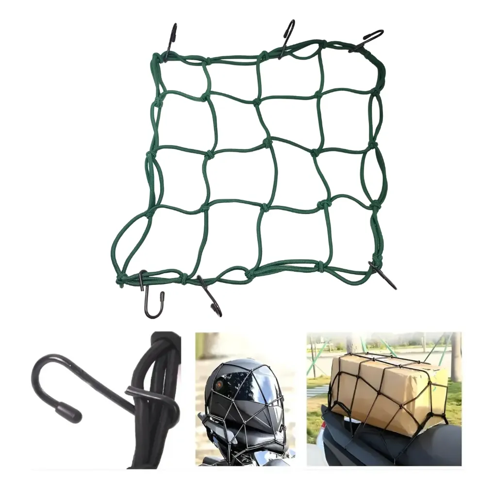 [RED004] Red Pulpo 30 x 30 Con Gancho Metal Forrado Color Verde Militar