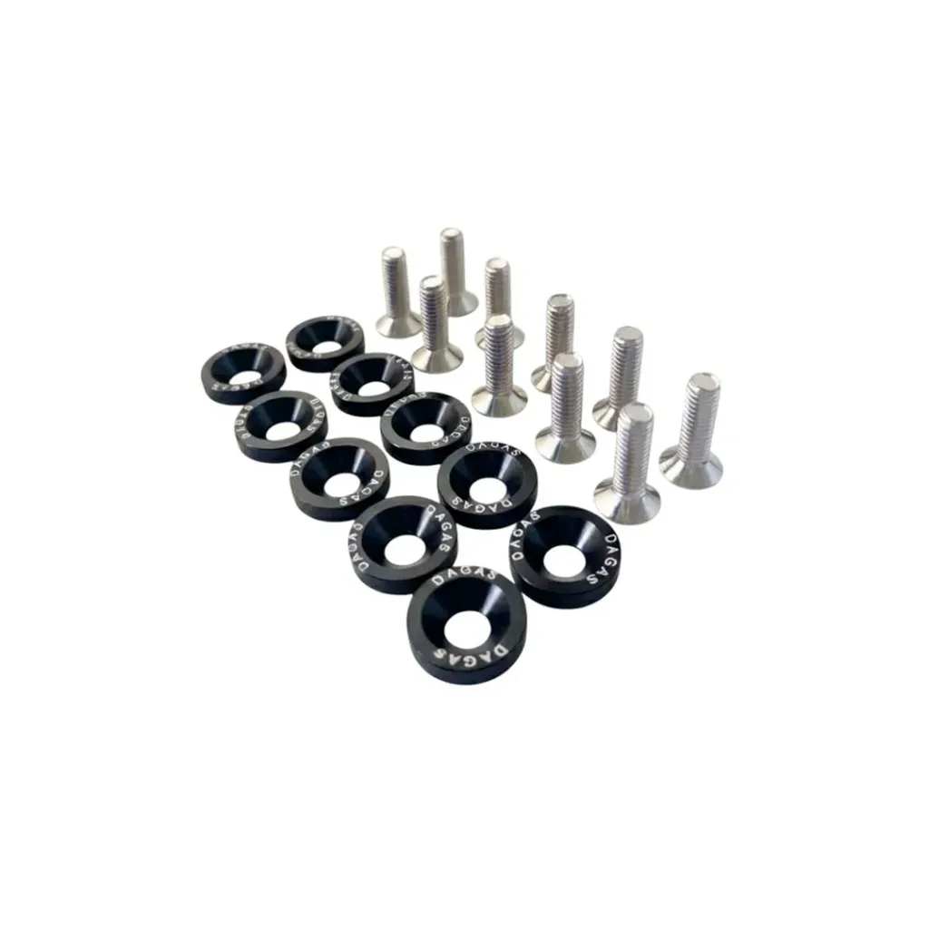 [BQ-004009] Arandelas Anodizadas Tornillos M6 Moto Auto Cuatri Atv Color Negra
