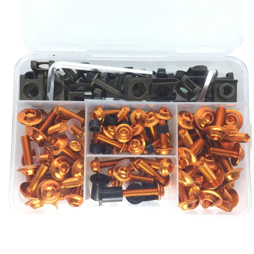 [BQ-16904] Kit De Tornillos Anodizados + Tuerca Flotante X 177 Piezas Color Naranja